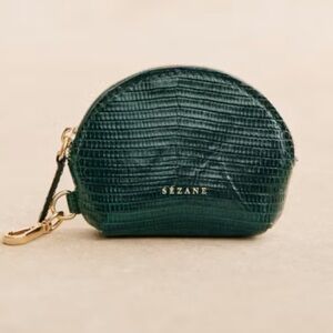 Sezane Green Lizard Coin Purse. NWT